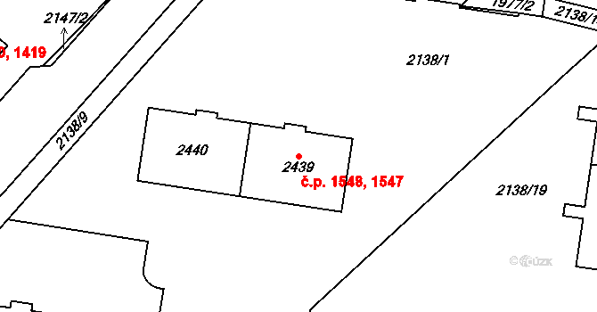 Choceň 1547,1548 na parcele st. 2439 v KÚ Choceň, Katastrální mapa