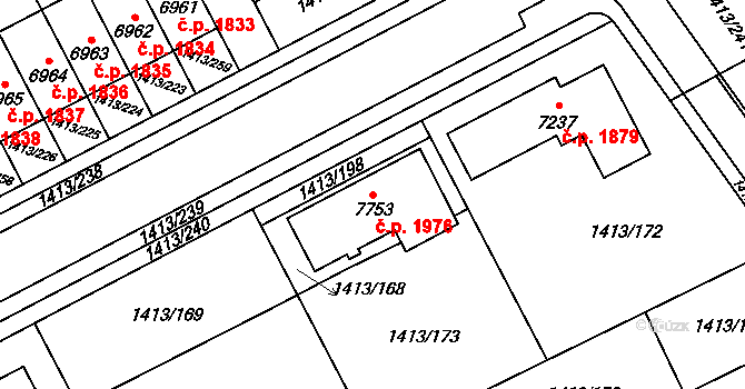 Beroun-Město 1976, Beroun na parcele st. 7753 v KÚ Beroun, Katastrální mapa