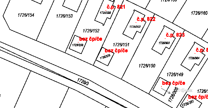 Hrušovany u Brna 102803501 na parcele st. 1726/379 v KÚ Hrušovany u Brna, Katastrální mapa
