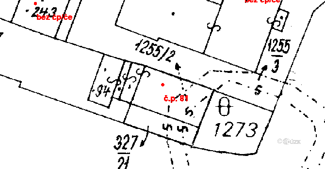 Mantov 81, Chotěšov na parcele st. 94 v KÚ Mantov, Katastrální mapa