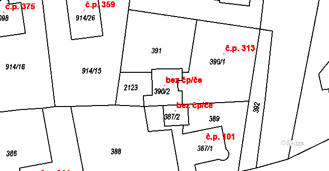 Rynholec 105456501 na parcele st. 390/2 v KÚ Rynholec, Katastrální mapa