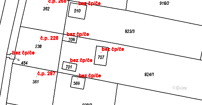 Sepekov 107345501 na parcele st. 707 v KÚ Sepekov, Katastrální mapa
