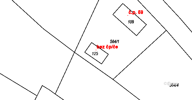 Jarošov nad Nežárkou 116857501 na parcele st. 125 v KÚ Zdešov, Katastrální mapa
