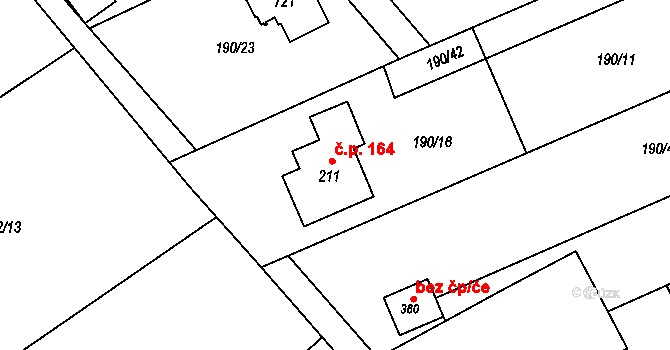 Horní Datyně 164, Vratimov na parcele st. 211 v KÚ Horní Datyně, Katastrální mapa