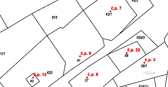 Žernovka 9, Mukařov na parcele st. 41 v KÚ Žernovka, Katastrální mapa