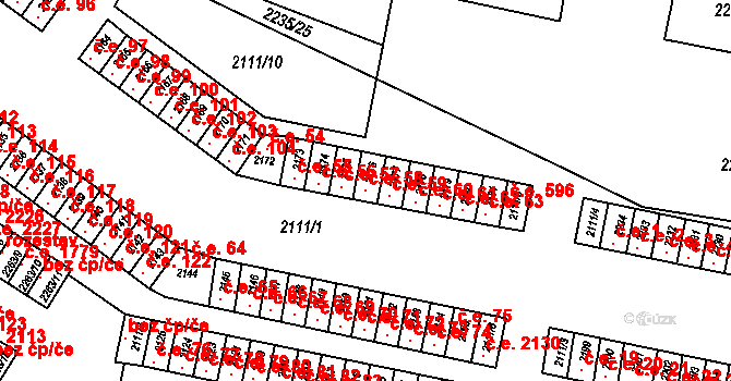 Jirkov 58 na parcele st. 2176 v KÚ Jirkov, Katastrální mapa