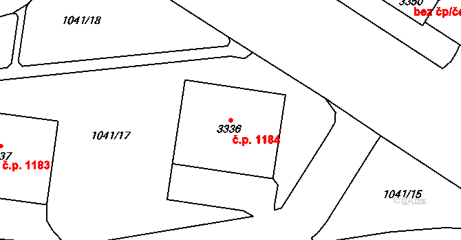 Bolevec 1184, Plzeň na parcele st. 3336 v KÚ Bolevec, Katastrální mapa