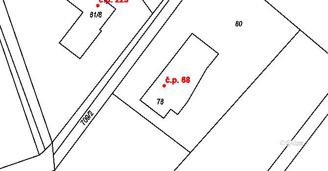 Dolní Datyně 68, Havířov na parcele st. 78 v KÚ Dolní Datyně, Katastrální mapa