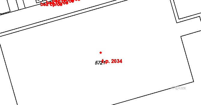 Hranice I-Město 2034, Hranice na parcele st. 5721 v KÚ Hranice, Katastrální mapa