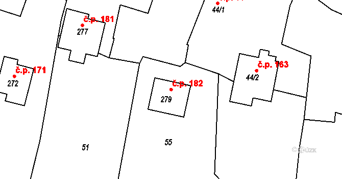 Starý Rožmitál 182, Rožmitál pod Třemšínem na parcele st. 279 v KÚ Starý Rožmitál, Katastrální mapa