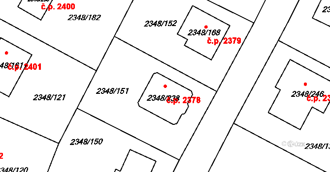 Pelhřimov 2378 na parcele st. 2348/238 v KÚ Pelhřimov, Katastrální mapa