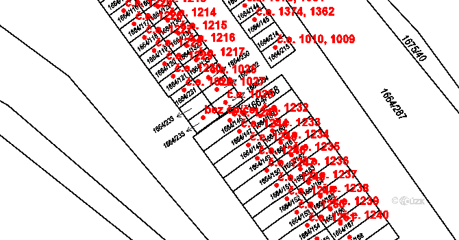 Teplické Předměstí 1243, Bílina na parcele st. 1664/146 v KÚ Bílina, Katastrální mapa