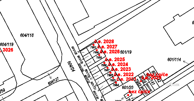 Kroměříž 2027 na parcele st. 7990 v KÚ Kroměříž, Katastrální mapa