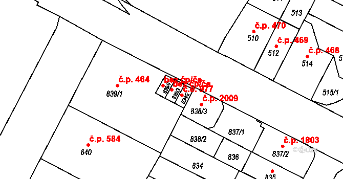 Brno 39488501 na parcele st. 839/3 v KÚ Černá Pole, Katastrální mapa