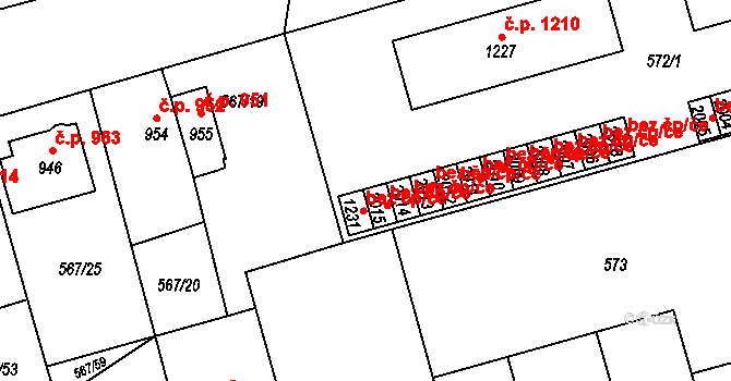 Blansko 2107 na parcele st. 2015 v KÚ Blansko, Katastrální mapa