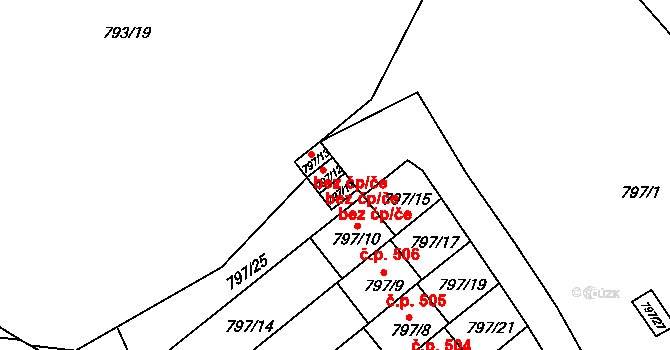 Loket 41802501 na parcele st. 797/12 v KÚ Loket, Katastrální mapa