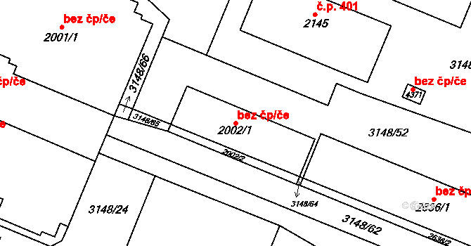 Kyjov 42253501 na parcele st. 2002/1 v KÚ Kyjov, Katastrální mapa