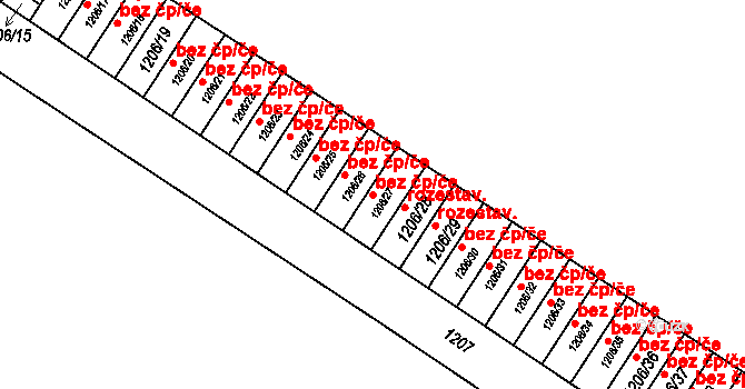Klášterec nad Ohří 43413501 na parcele st. 1206/27 v KÚ Miřetice u Klášterce nad Ohří, Katastrální mapa
