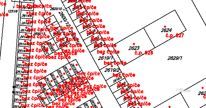Třinec 46587501 na parcele st. 2619/1 v KÚ Lyžbice, Katastrální mapa