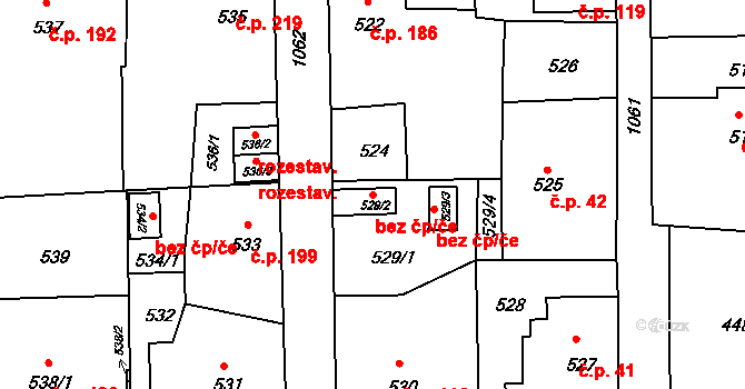 Liberec 47316501 na parcele st. 529/2 v KÚ Horní Růžodol, Katastrální mapa