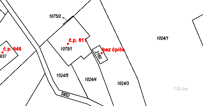 Horní Bečva 48968501 na parcele st. 2160 v KÚ Horní Bečva, Katastrální mapa