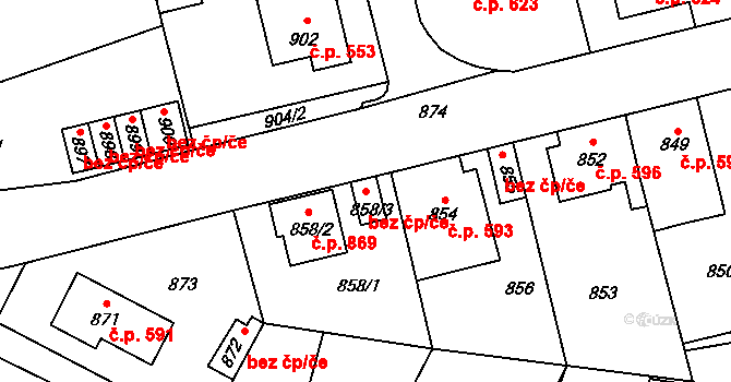 Libušín 49081501 na parcele st. 858/3 v KÚ Libušín, Katastrální mapa