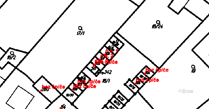 Kloboučky 1, Bučovice na parcele st. 306 v KÚ Kloboučky, Katastrální mapa