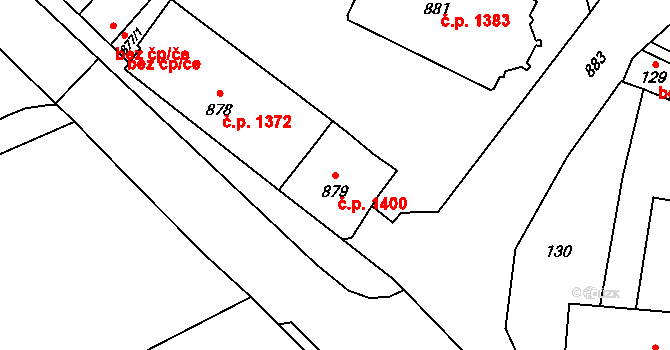 Zábřeh 1400 na parcele st. 879 v KÚ Zábřeh na Moravě, Katastrální mapa