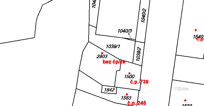 Valašské Meziříčí 81996501 na parcele st. 2903 v KÚ Krásno nad Bečvou, Katastrální mapa