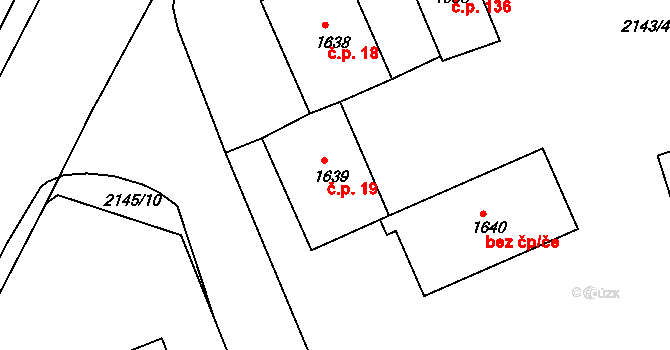 Humpolec 19 na parcele st. 1639 v KÚ Humpolec, Katastrální mapa