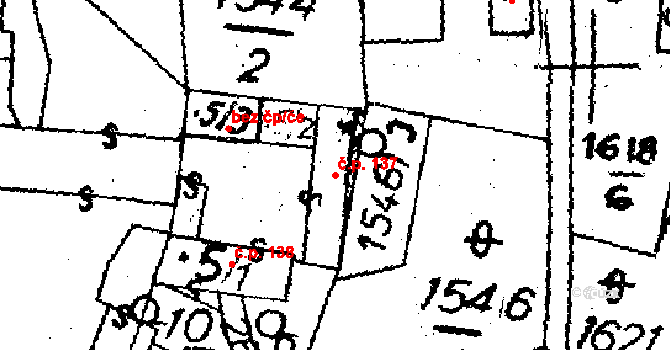 Horní Krupá 137 na parcele st. 5/2 v KÚ Horní Krupá u Havlíčkova Brodu, Katastrální mapa