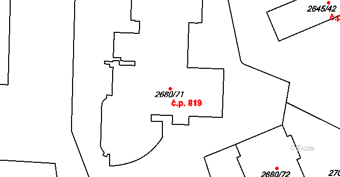 Přerov I-Město 819, Přerov na parcele st. 2680/71 v KÚ Přerov, Katastrální mapa