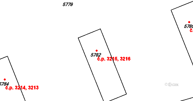 Kročehlavy 3215,3216, Kladno na parcele st. 5782 v KÚ Kročehlavy, Katastrální mapa