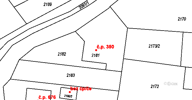 Skřečoň 350, Bohumín na parcele st. 2181 v KÚ Skřečoň, Katastrální mapa