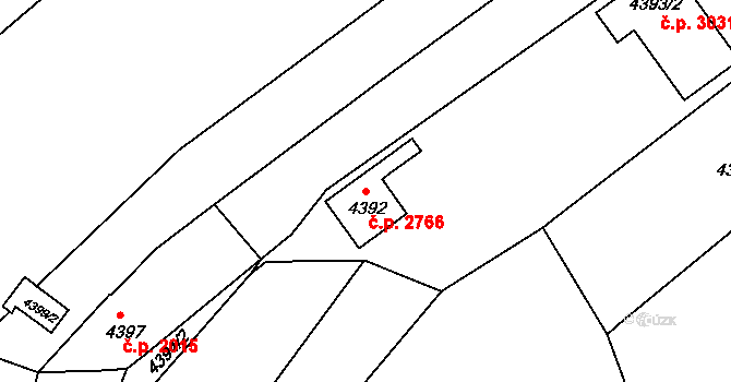 Královo Pole 2766, Brno na parcele st. 4392 v KÚ Královo Pole, Katastrální mapa