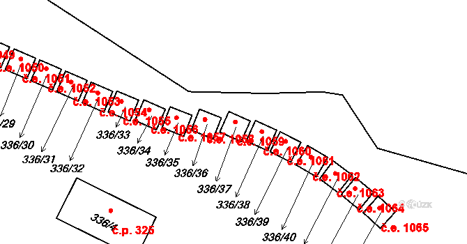 Květušín 1059, Polná na Šumavě na parcele st. 336/37 v KÚ Polná na Šumavě, Katastrální mapa