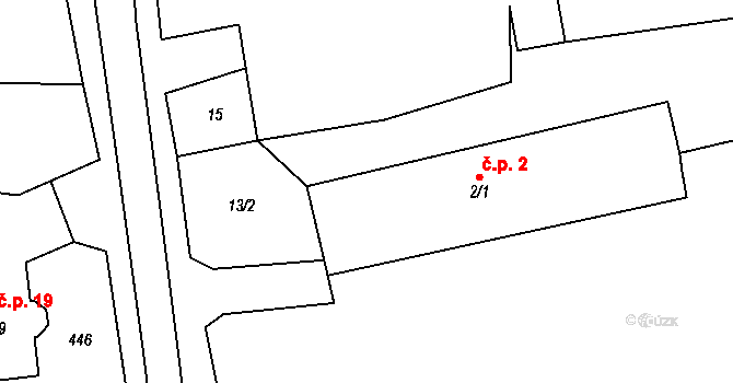 Zálší 2, Sepekov na parcele st. 2/1 v KÚ Zálší u Sepekova, Katastrální mapa