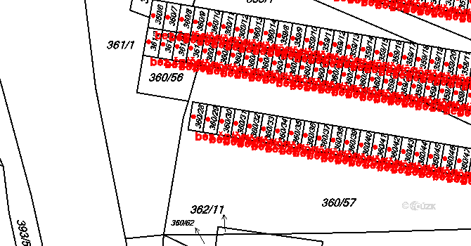 Rousínov 39719502 na parcele st. 360/31 v KÚ Rousínov u Vyškova, Katastrální mapa