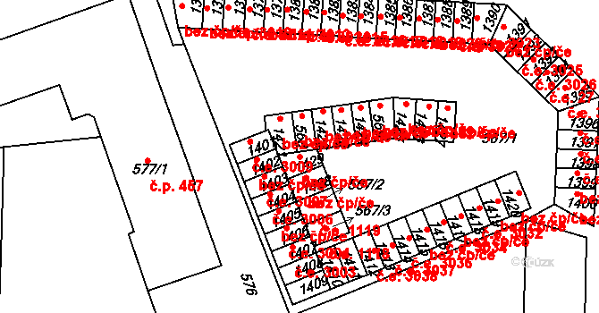 Teplice 41373502 na parcele st. 1429 v KÚ Teplice-Řetenice, Katastrální mapa