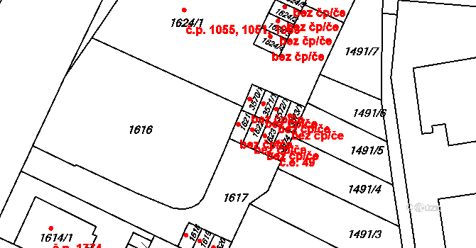 Brno 42542502 na parcele st. 1621 v KÚ Černá Pole, Katastrální mapa