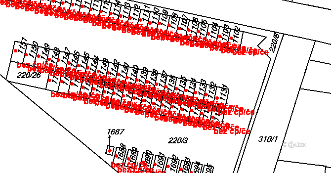 Neratovice 43039502 na parcele st. 1136 v KÚ Neratovice, Katastrální mapa