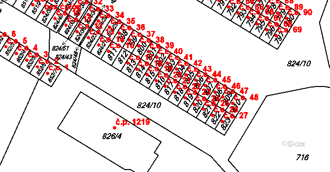 Šumbark 21, Havířov na parcele st. 817 v KÚ Šumbark, Katastrální mapa