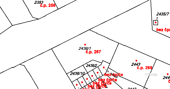 Předměstí 267, Opava na parcele st. 2436/1 v KÚ Opava-Předměstí, Katastrální mapa
