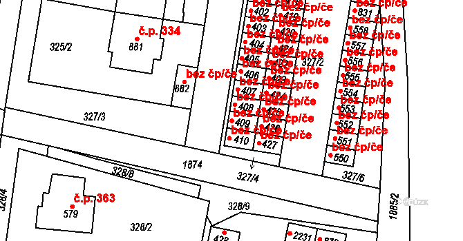Svitavy 47935502 na parcele st. 409 v KÚ Moravský Lačnov, Katastrální mapa