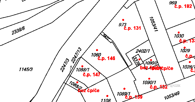 Beroun-Zavadilka 146, Beroun na parcele st. 1060 v KÚ Beroun, Katastrální mapa