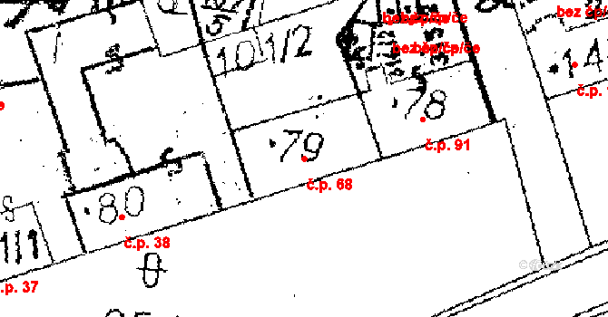 Choltice 68 na parcele st. 79 v KÚ Choltice, Katastrální mapa