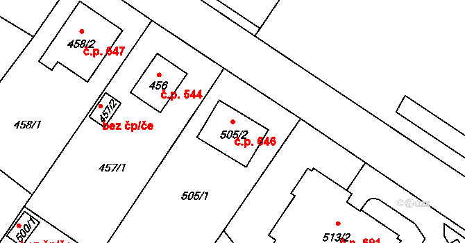 Arnultovice 646, Nový Bor na parcele st. 505/2 v KÚ Arnultovice u Nového Boru, Katastrální mapa