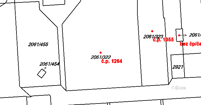České Budějovice 2 1264, České Budějovice na parcele st. 2061/322 v KÚ České Budějovice 2, Katastrální mapa