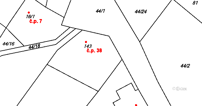 Žehrov 29, Žďár na parcele st. 148 v KÚ Žehrov, Katastrální mapa