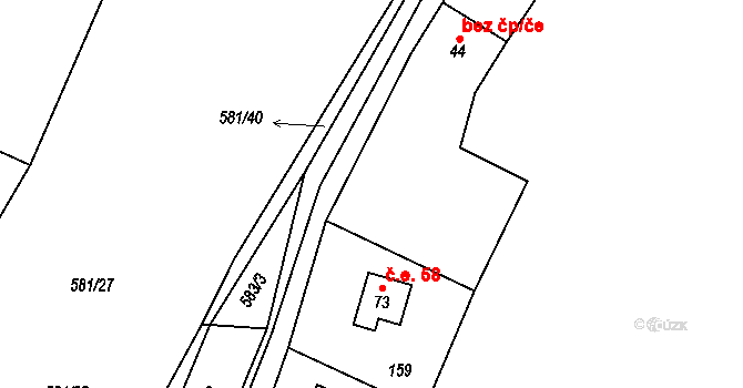 Neveklovice 39276503 na parcele st. 44 v KÚ Neveklovice, Katastrální mapa